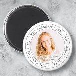 Graduate Class of 20XX Simple Modern Custom Foto Magnet<br><div class="desc">Dieses einfache und klassische Design besteht aus Sans Serif und spielerischer kursiver Typografie und fügt ein individuelles Foto hinzu.</div>