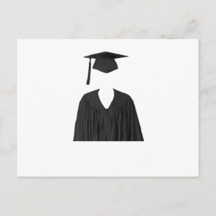 Graduate Class of Cap and Gown Template1 Ankündigungspostkarte