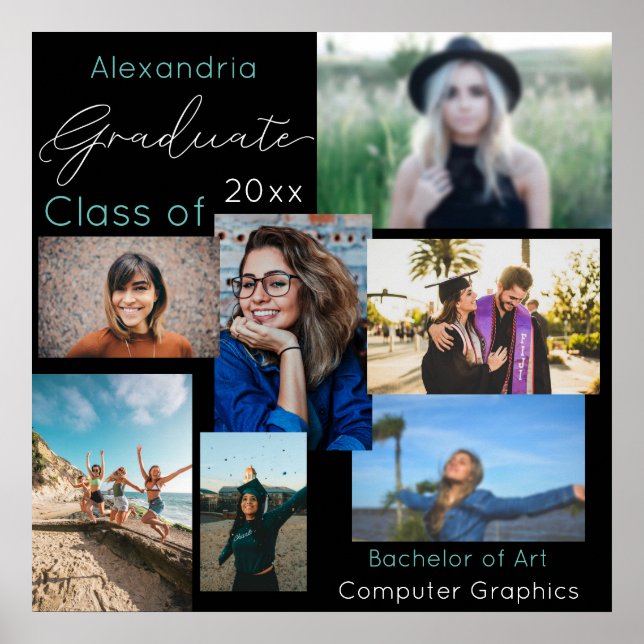 Graduate Class of Custom Foto Collage 2 Poster (Vorne)