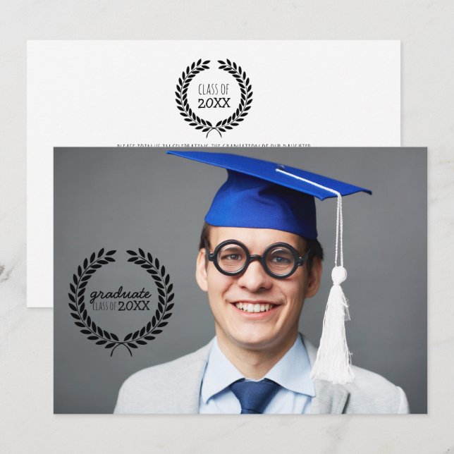Graduate Class of Foto Einladungen (Vorne/Hinten)