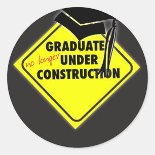 Graduate Construction Hat Runder Aufkleber