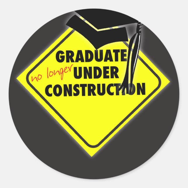 Graduate Construction Hat Runder Aufkleber (Vorderseite)