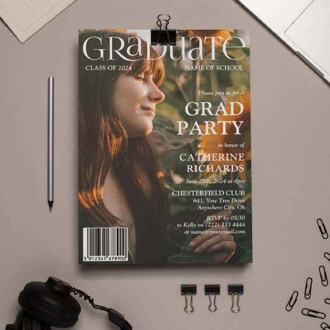 Graduate Cover Foto Magazine Graduation Party Einladung (Von Creator hochgeladen)