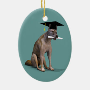 Graduate Coyote Keramikornament