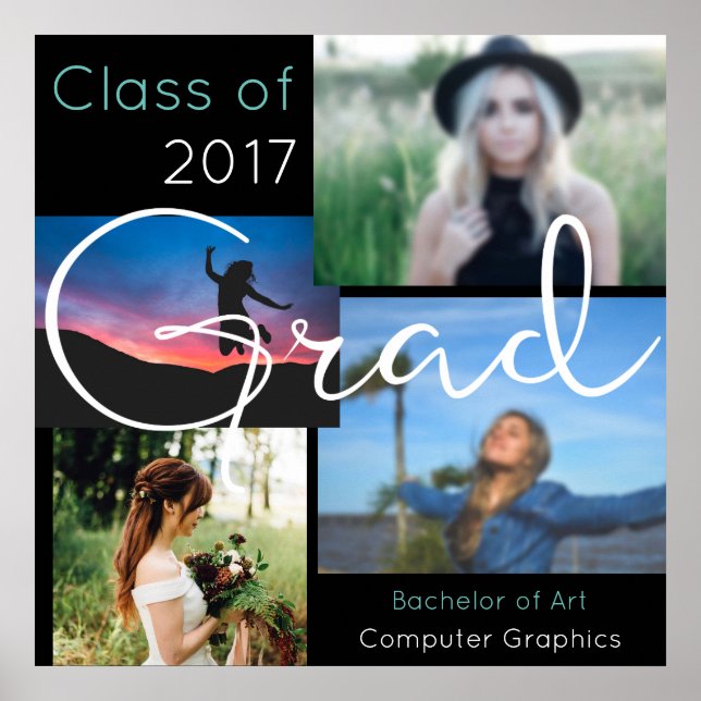 Graduate Custom Foto Collage Poster (Vorne)