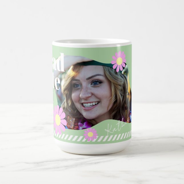 Graduate Daisy Foto Green Kaffeetasse (Mittel)