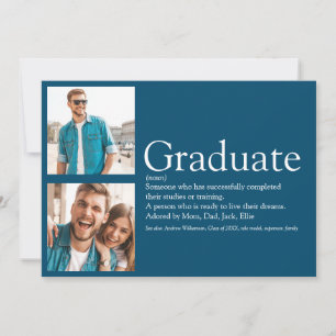 Graduate Definition 2 Foto Modernes Blau Einladung