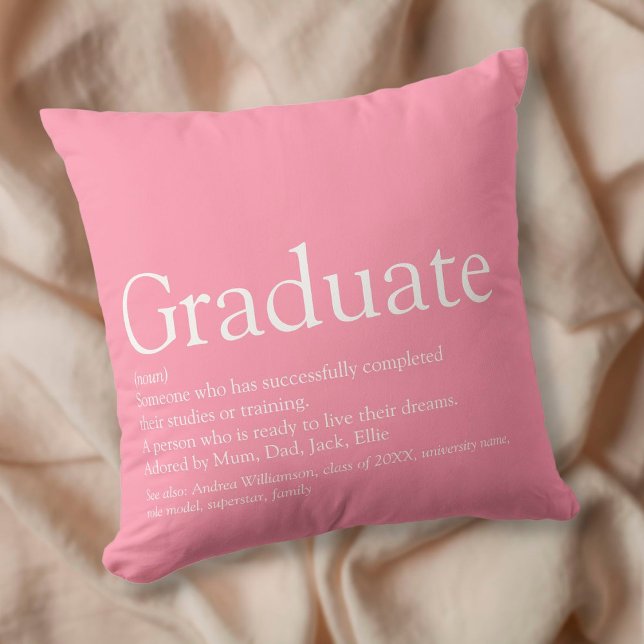 Graduate Definition Modern Girly Pink Fun Kissen (Von Creator hochgeladen)
