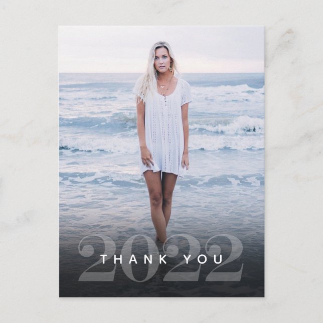 Graduate Elegance Vielen Dank Postkarte (Vorderseite)