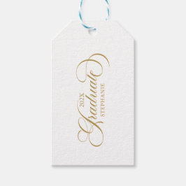Graduate Elegant Gold Script Typografie Geschenkanhänger