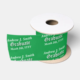 Graduate Elegant Kelly Green Individuelle Name Dat Satinband