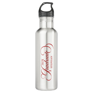 Graduate Elegant Red Script Typografie Edelstahlflasche