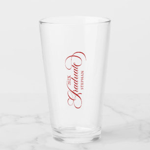 Graduate Elegant Red Script Typografie Glas