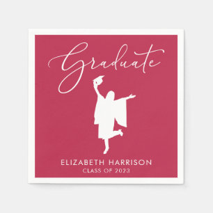 Graduate Elegant Script Graduation Party Serviette