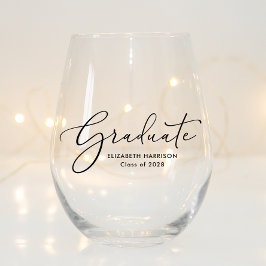 Graduate Elegante Script-Abschluss Weinglas Ohne Stiel