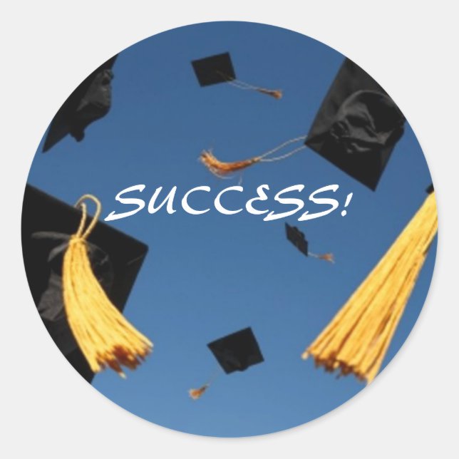 GRADUATE-ERFOLGSBEHÄLTER RUNDER AUFKLEBER (Vorderseite)