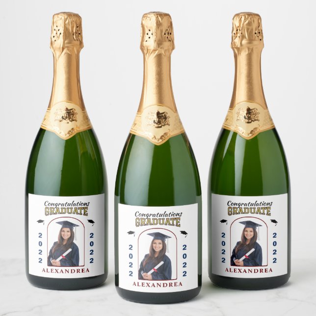 Graduate Foto Abschluss Herzlichen Glückwunsch (Flaschen)