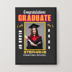 Graduate Foto Abschluss Herzlichen Glückwunsch Button