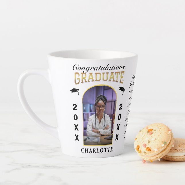 Graduate Foto Abschluss Herzlichen Glückwunsch Milchtasse (Beispiel)