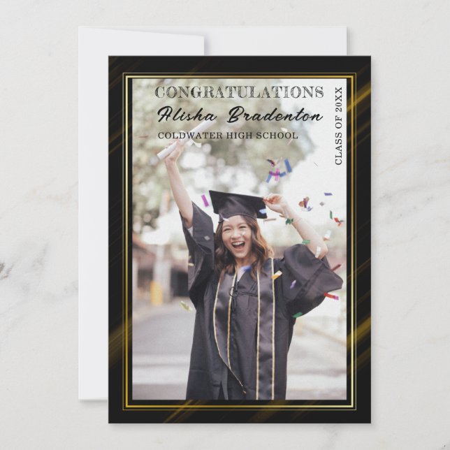 Graduate Foto Announction Card Einladung (Vorderseite)
