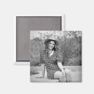 Graduate Foto Black & White Timeless Keepake Magnet