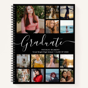 Graduate Foto Collage Abschluss Black Notizbuch