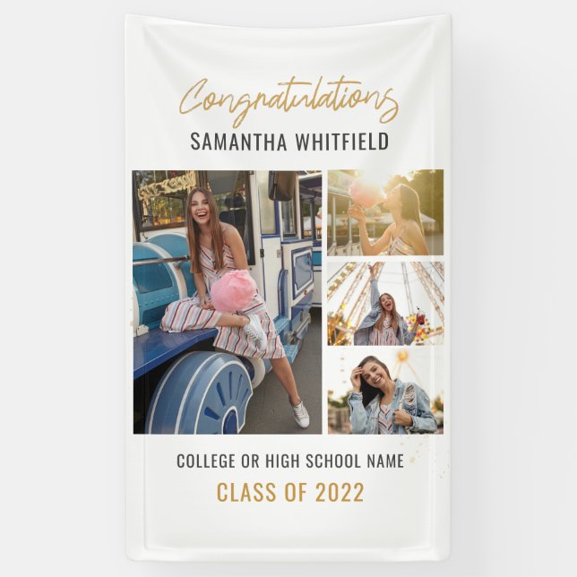 Graduate Foto Collage Moderner Abschluss 2025 Banner (Vertikal)