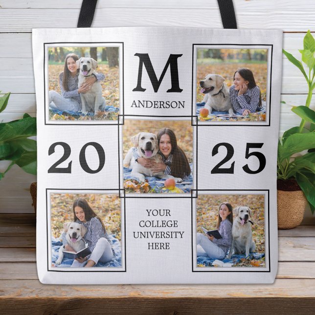 Graduate Foto Collage Monogram Keepake Tasche (Von Creator hochgeladen)
