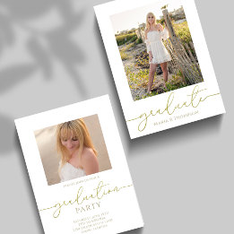 Graduate Foto Elegante Typografie Gold Script Ankündigung