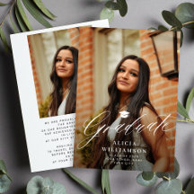 Graduate Foto eleganter Schwarzweiß-Abschluss