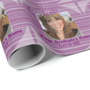 Graduate Foto Gift Wrap Raspberry - HAMbyWG Geschenkpapier