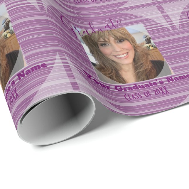 Graduate Foto Gift Wrap Raspberry - HAMbyWG Geschenkpapier (Rolleneckpunkt)