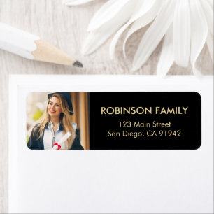 Graduate Foto Gold Script Moderne Rücksendeadresse