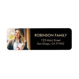 Graduate Foto Gold Script Moderne Rücksendeadresse