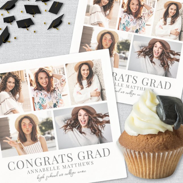 Graduate Foto Graduation Party Serviette (Graduation Photo Collage Graduation Party Napkin)