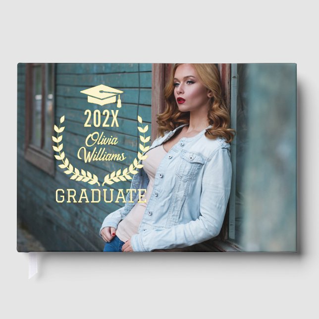 Graduate Foto Keepake Graduation Party Foil Gästebuch (Vorderseite)
