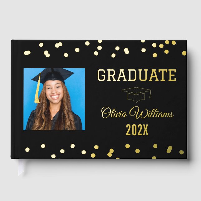 Graduate Foto Keepake Graduation Party Foil Gästebuch (Vorderseite)