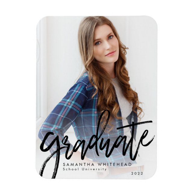 Graduate Foto Modern Announcement Card 2022 Magnet (Vertikal)