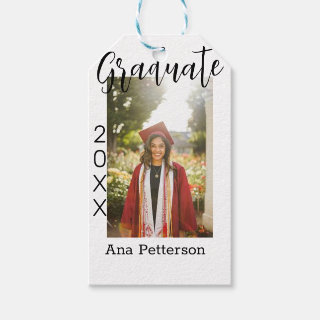 Graduate Foto Moderne Klassik hinzufügen Jahrname  Geschenkanhänger (Vorderseite)
