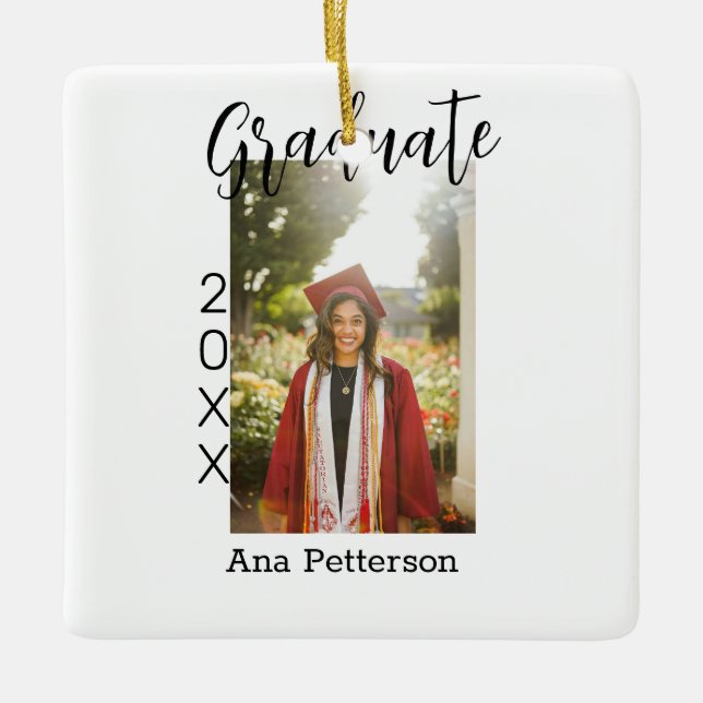 Graduate Foto Moderne Klassik hinzufügen Jahrname  Keramikornament (Vorderseite)