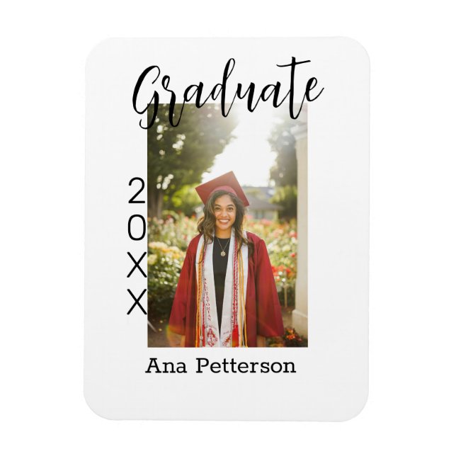 Graduate Foto Moderne Klassik hinzufügen Jahrname  Magnet (Vertikal)
