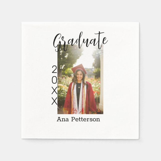 Graduate Foto Moderne Klassik hinzufügen Jahrname  Serviette (Vorderseite)