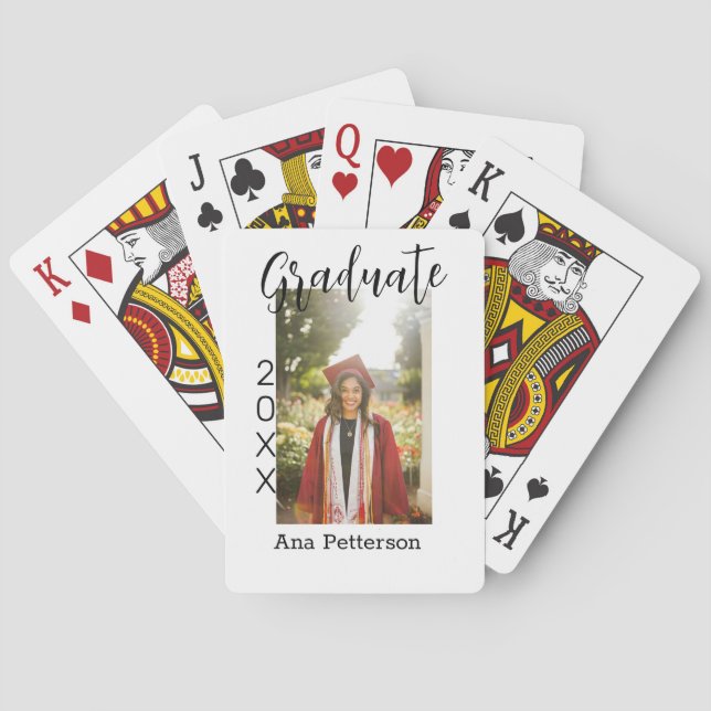 Graduate Foto Moderne Klassik hinzufügen Jahrname  Spielkarten (Rückseite)
