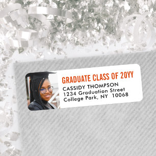 Graduate Foto Orange Black & White Rücksendeadress
