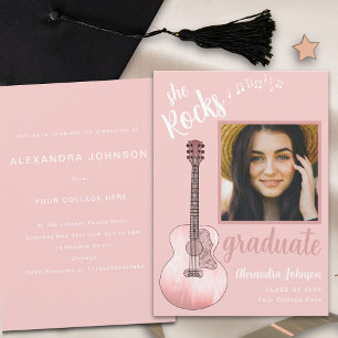 Graduate Foto Pink Country Music Graduation Party Einladung