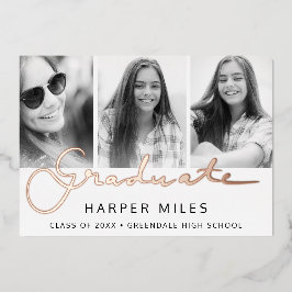 Graduate Foto Rose Gold Postkarte
