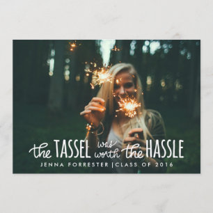 Graduate Foto Tassel war das Hassle-Skript wert Einladung