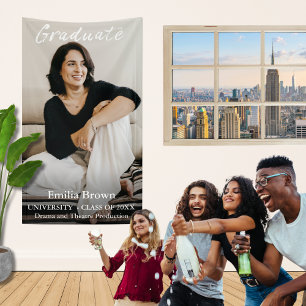 Graduate Foto und Elegantes Weißes Skript und Text Banner