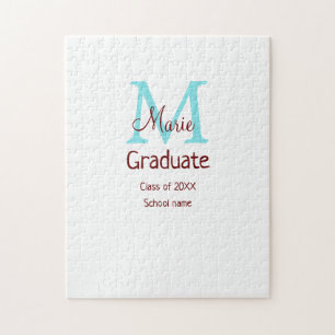 Graduate fügen Name monogram grün pink einfache Mi