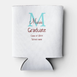 Graduate fügen Name monogram grün pink einfache Mi Dosenkühler